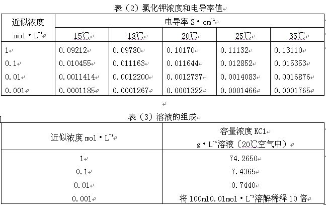 电导率标准溶液何如配制