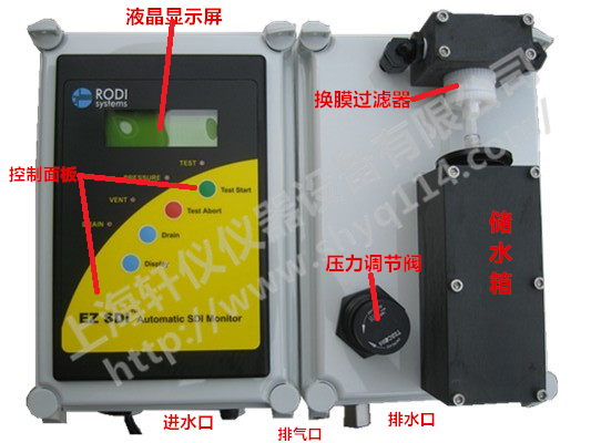 自动在线SDI仪(带4-20mA信号输出)的构造 自动在线SDI仪(带4-20mA信号输出)的构造